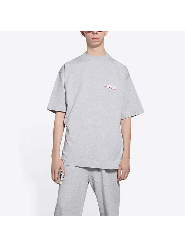 Футболка political campaign t-shirt large fit 'grey' Balenciaga — изображение 3 из 4, серый