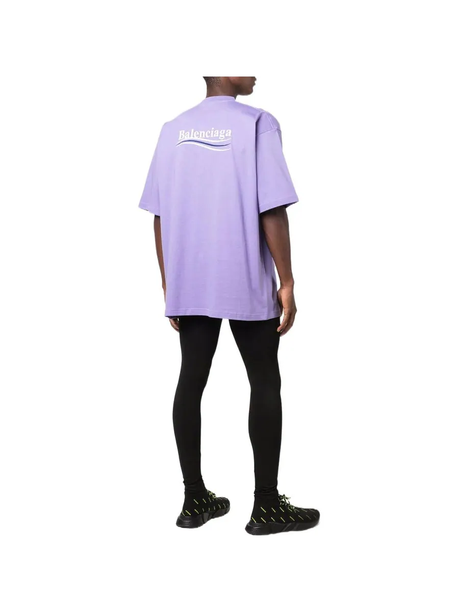 Футболка Balenciaga Political Campaign T-shirt Large Fit 'Purple' — изображение 2 из 5, фиолетовый