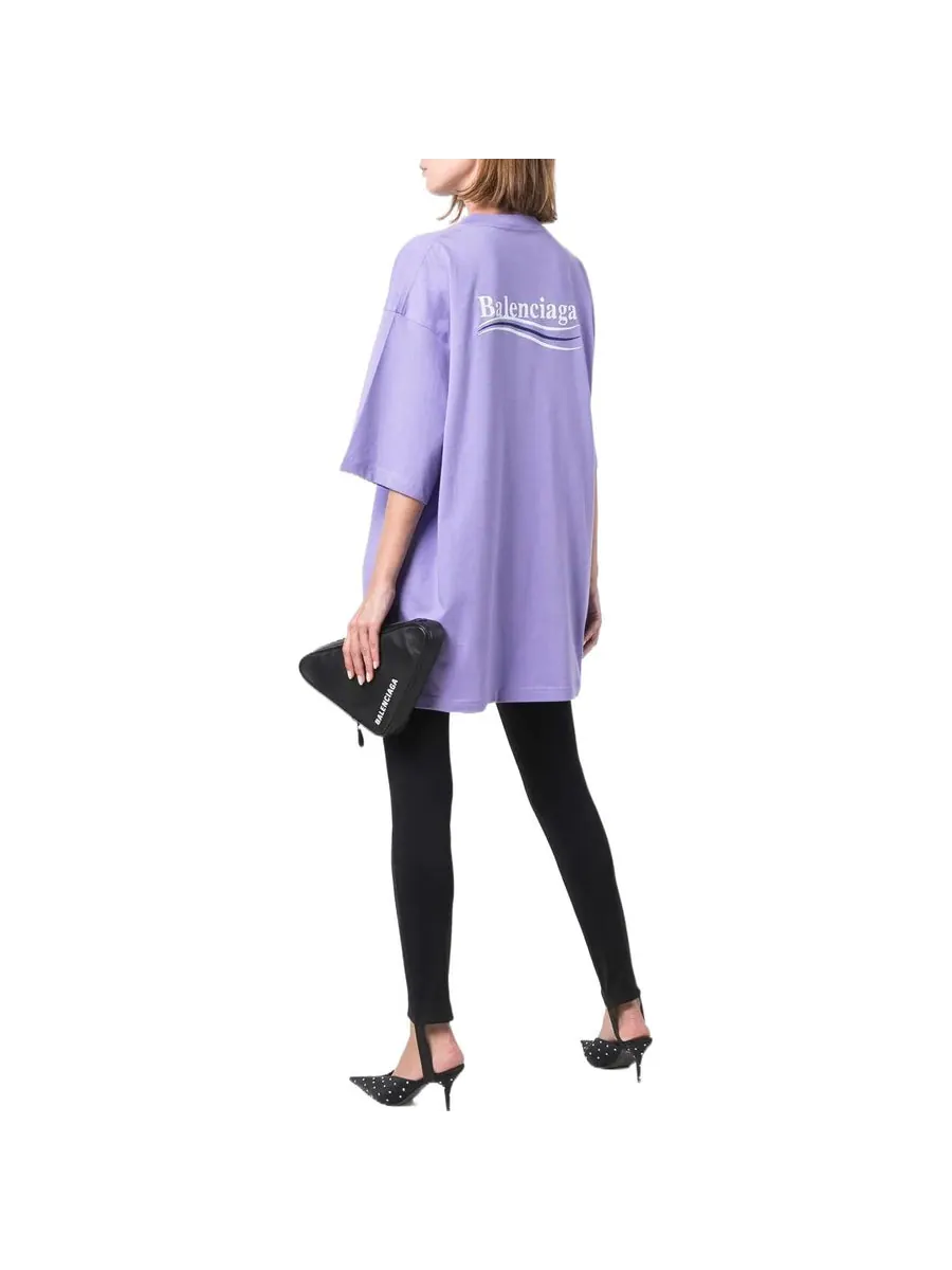 Футболка Balenciaga Political Campaign T-shirt Large Fit 'Purple' — изображение 3 из 5, фиолетовый