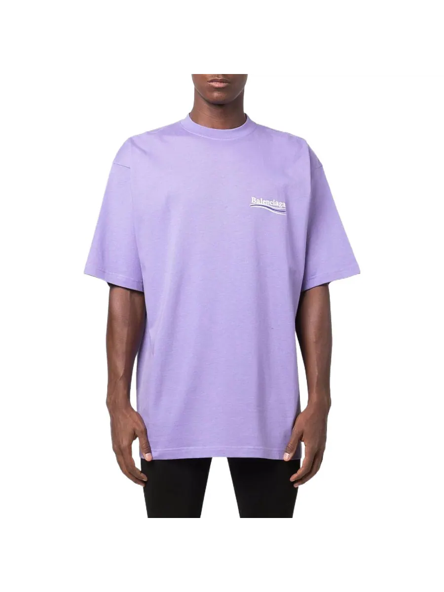 Футболка Balenciaga Political Campaign T-shirt Large Fit 'Purple' — изображение 4 из 5, фиолетовый