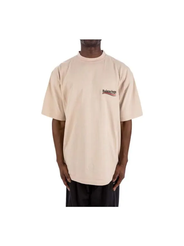 Футболка political campaign t-shirt large fit 'beige' Balenciaga — изображение 1 из 2, бежевый