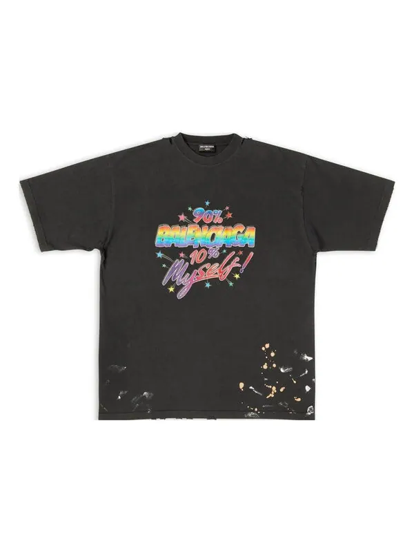 Футболка 90/10 t-shirt large fit 'black' Balenciaga — изображение 1 из 4, черный