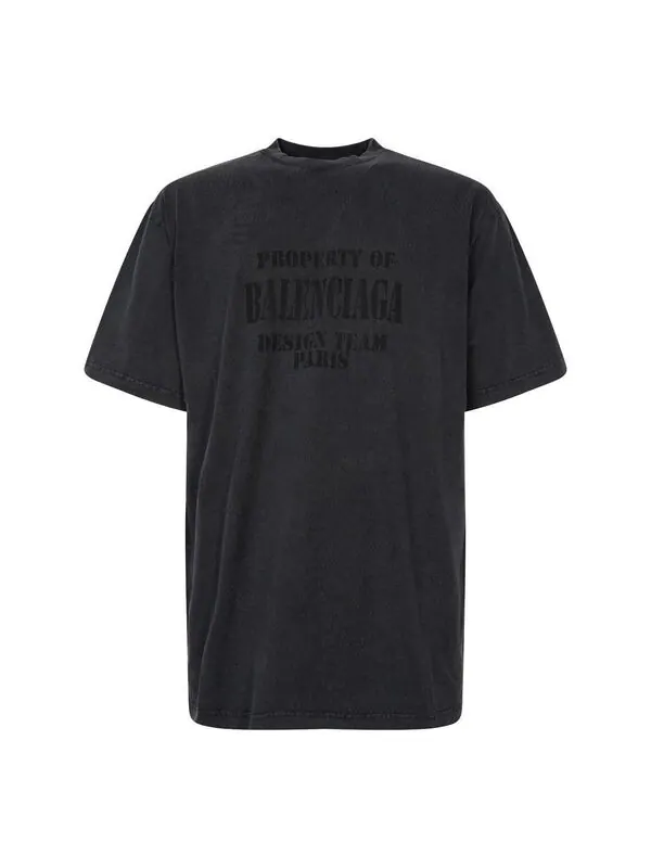 Футболка property vintage t-shirt large fit 'washed black' Balenciaga — изображение 1 из 4, черный