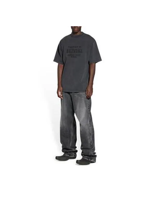 Футболка property vintage t-shirt large fit 'washed black' Balenciaga — изображение 3 из 4, черный