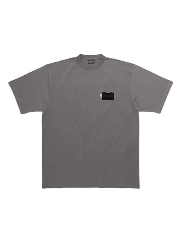 Футболка gaffer t-shirt large fit 'grey' Balenciaga — изображение 1 из 2, серый