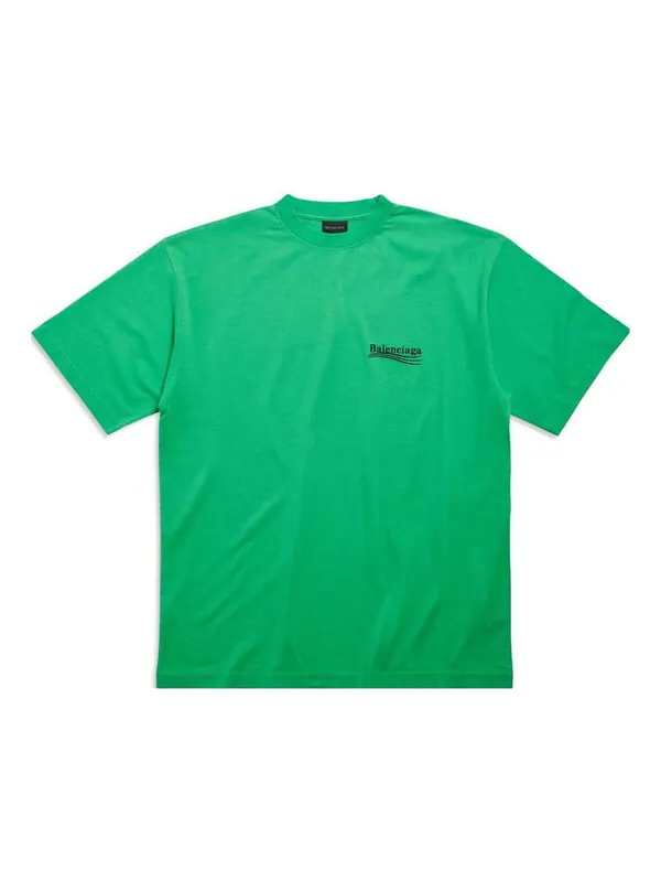 Футболка political campaign t-shirt large fit 'green black blue' Balenciaga — изображение 1 из 4, зеленый черный синий