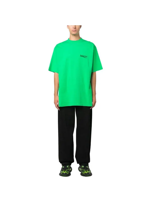 Футболка political campaign t-shirt large fit 'green black blue' Balenciaga — изображение 3 из 4, зеленый черный синий