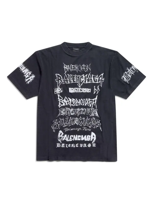 Футболка diy metal t-shirt 'black white' Balenciaga — изображение 1 из 4, черный/белый