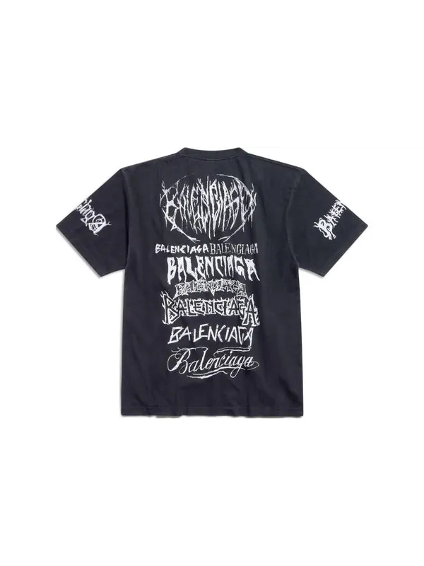 Футболка diy metal t-shirt 'black white' Balenciaga — изображение 2 из 4, черный/белый