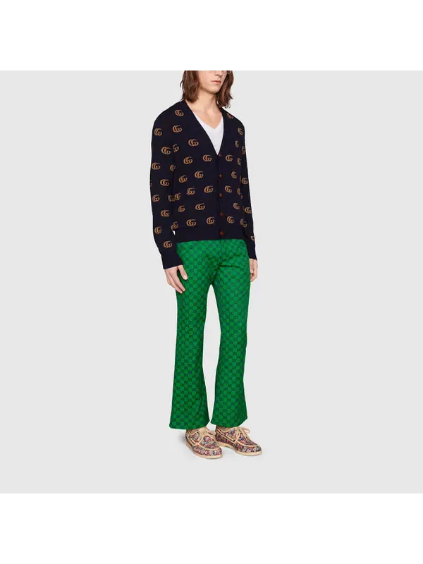 Футболка Gucci Linen V-Neck T-Shirt with Double G — изображение 2 из 4, белый