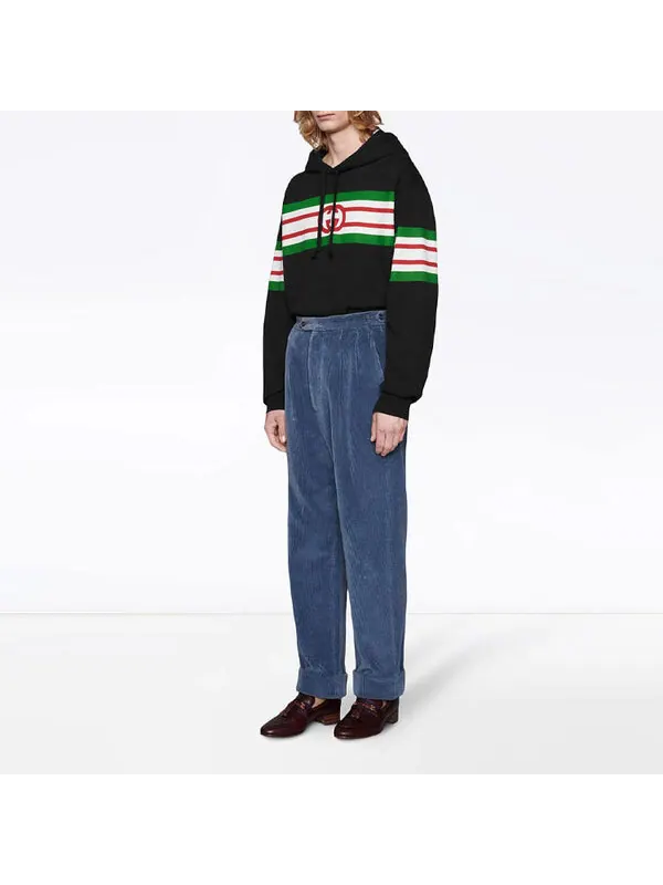 Толстовка GUCCI Interlocking G Print Hoodie — изображение 2 из 4, черный