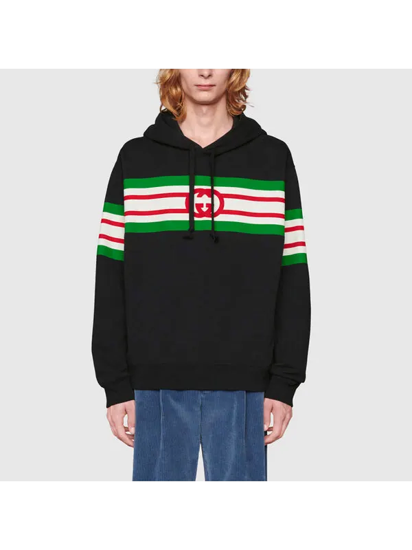Толстовка GUCCI Interlocking G Print Hoodie — изображение 3 из 4, черный