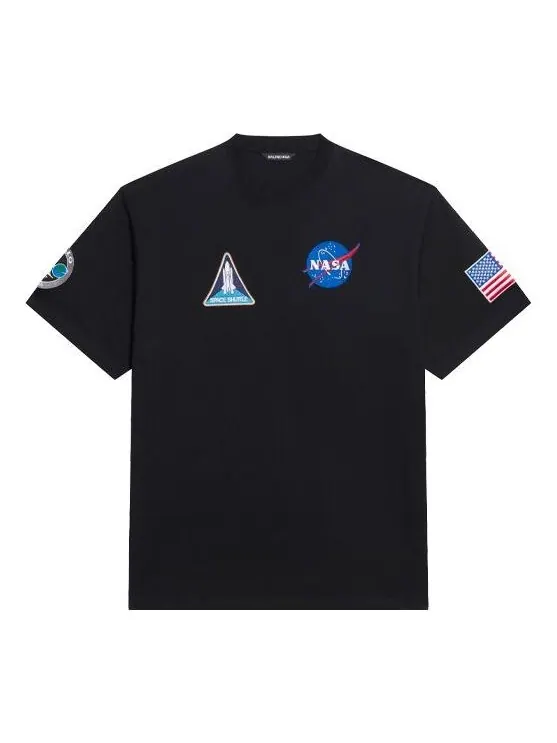 Футболка x nasa crossover space retro short sleeve tee 'black' Balenciaga — изображение 1 из 4, черный