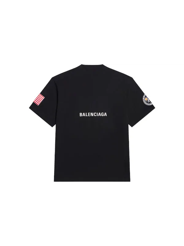Футболка x nasa crossover space retro short sleeve tee 'black' Balenciaga — изображение 2 из 4, черный