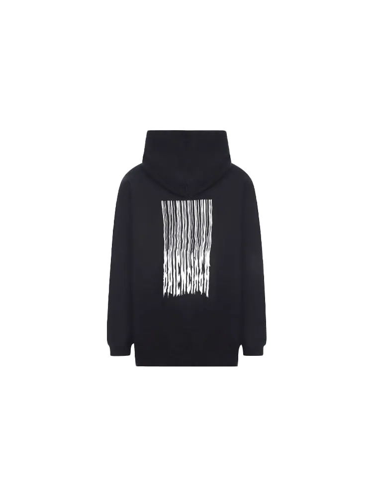 Худи Balenciaga Barcode Cotton Hoodie 'Black' — изображение 2 из 5, черный