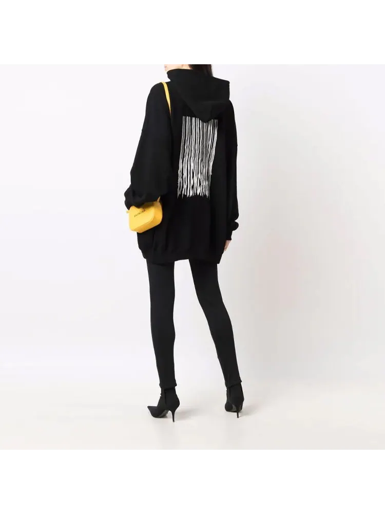 Худи Balenciaga Barcode Cotton Hoodie 'Black' — изображение 3 из 5, черный