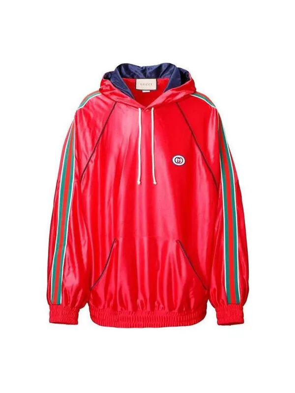 Куртка Gucci ss21 taped hooded track jacket — изображение 1 из 4, красный