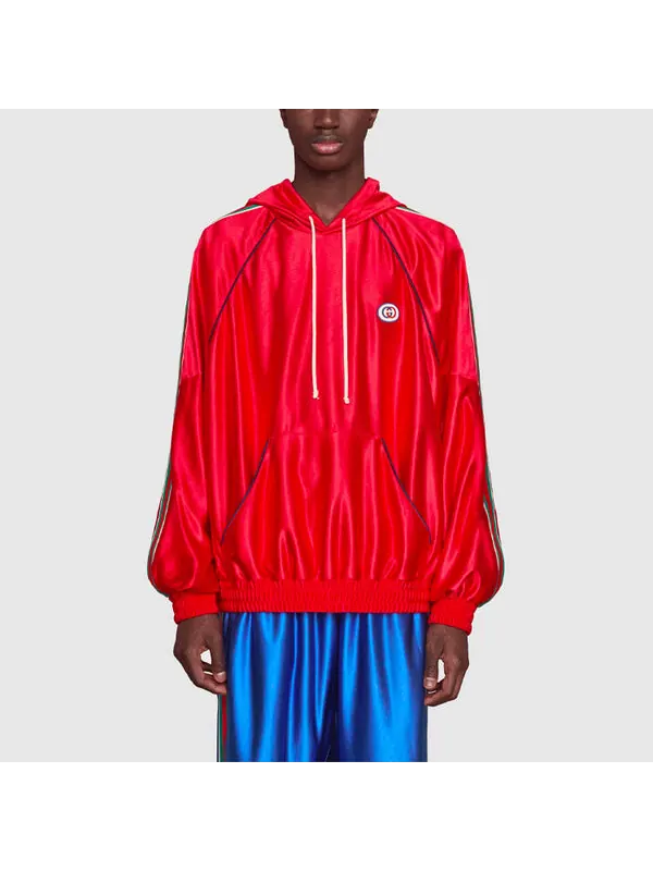 Куртка Gucci ss21 taped hooded track jacket — изображение 3 из 4, красный