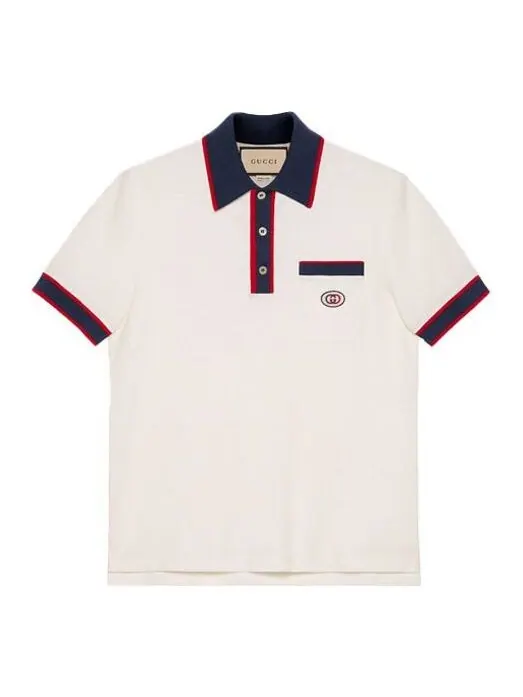 Рубашка поло Gucci Cotton Piquet Polo With Interlocking G — изображение 1 из 4, кремовый