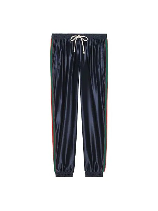 Спортивные штаны GUCCI Shiny Knit Material Webbing — изображение 1 из 4, синий