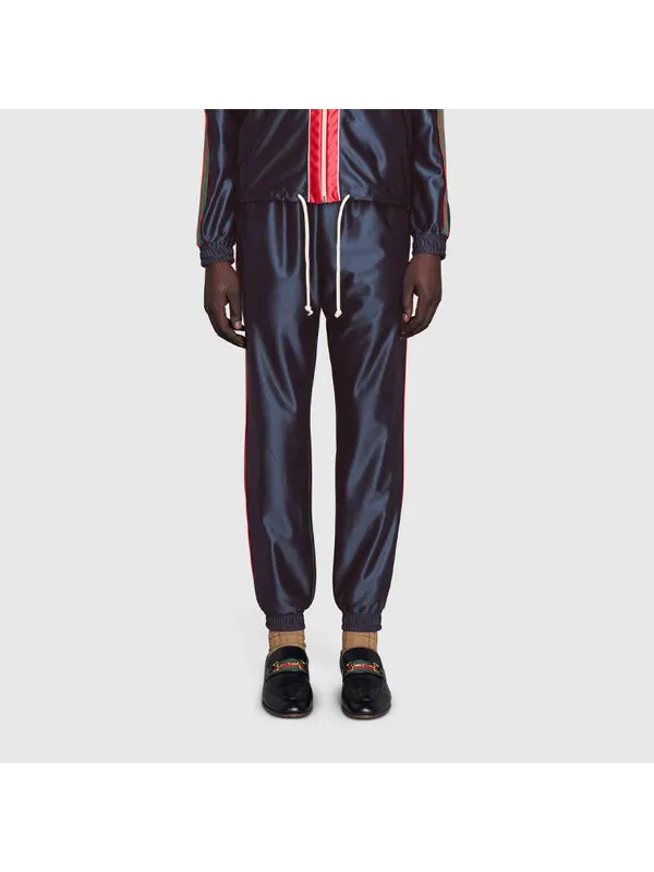 Спортивные штаны GUCCI Shiny Knit Material Webbing — изображение 3 из 4, синий