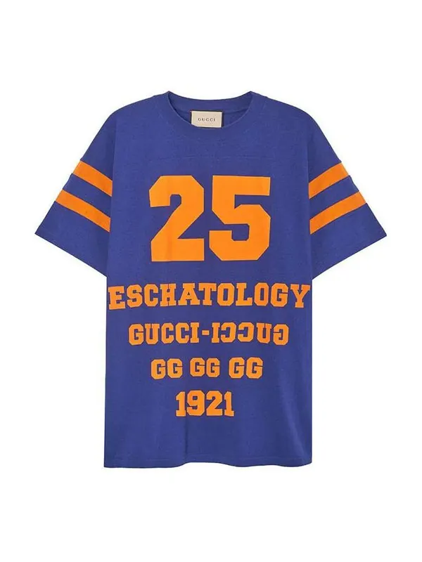 Футболка Gucci logo football tee — изображение 1 из 4, синий
