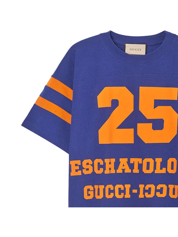 Футболка Gucci logo football tee — изображение 3 из 4, синий