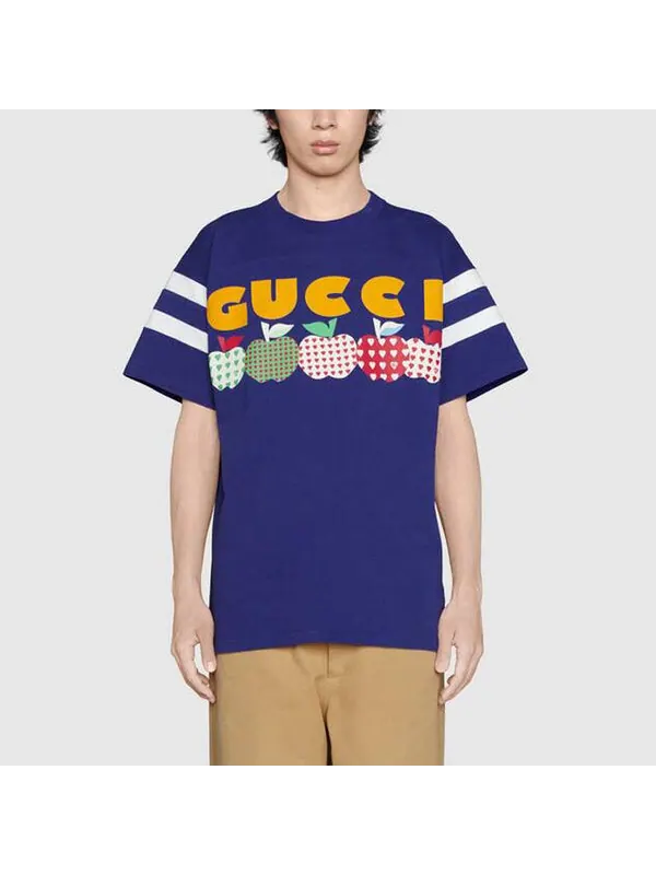 Футболка Gucci Les Pommes Apple Tee — изображение 1 из 4, фиолетовый
