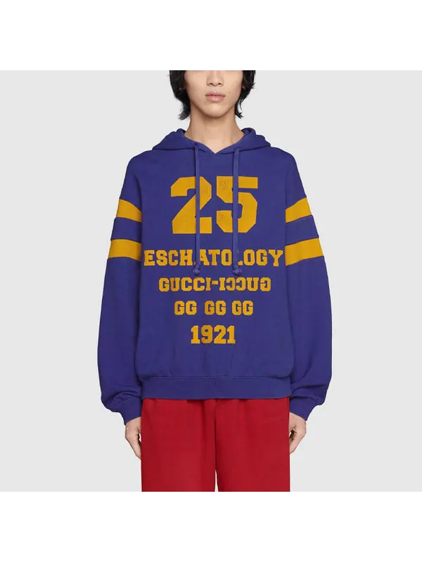 Толстовка Gucci men's ss21 alphabet stripe printing pullover — изображение 3 из 4, синий