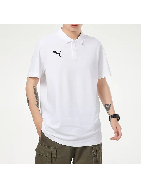 Рубашка поло ess casual polo shirt 'white' Puma — изображение 3 из 4, белый