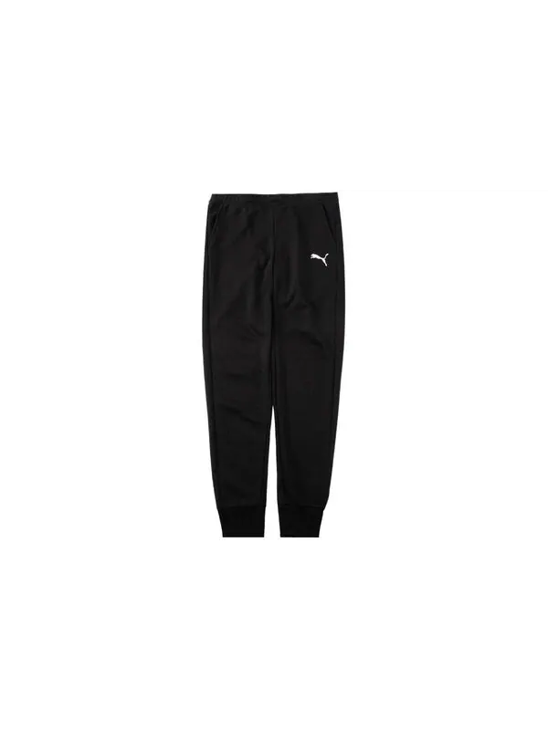 Брюки ess logo pants 'black' Puma — изображение 2 из 4, черный