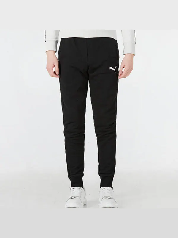 Брюки ess logo pants 'black' Puma — изображение 4 из 4, черный