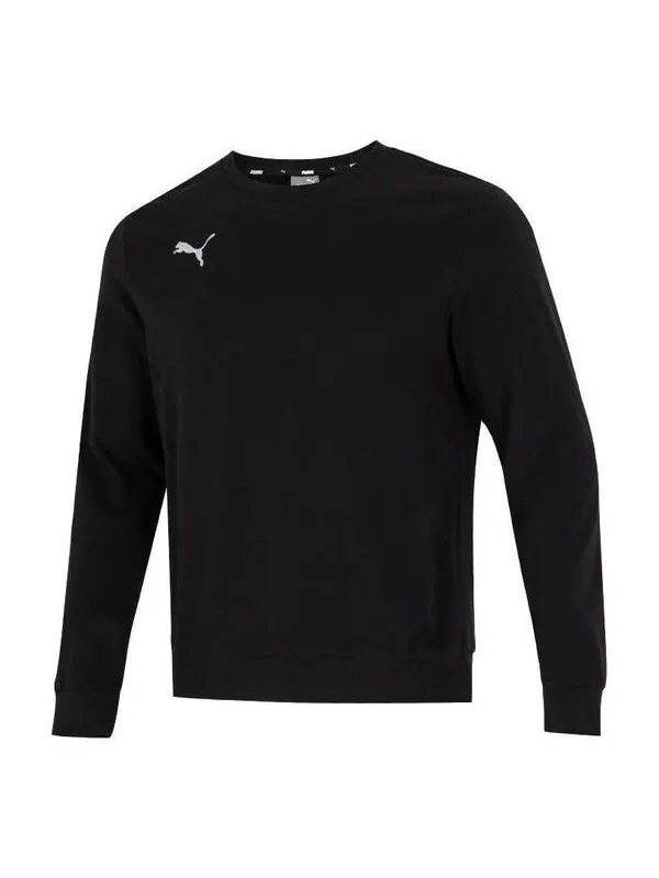 Свитер ess logo crew sweater 'black' Puma