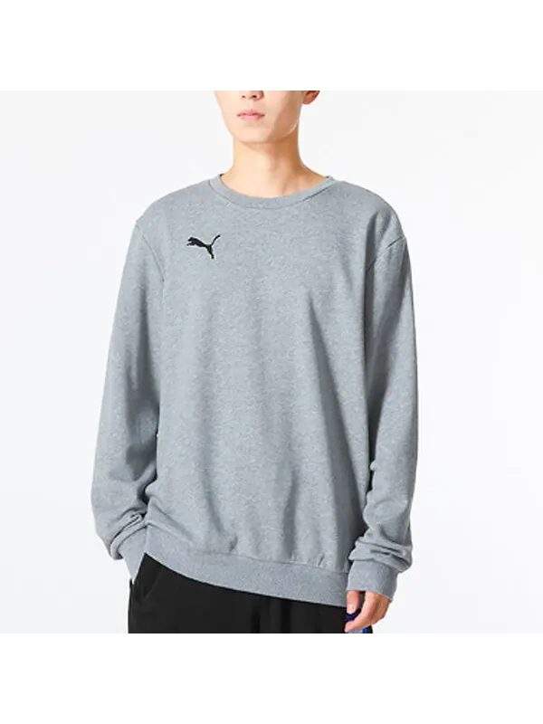 Свитер ess logo crew sweater 'grey' Puma — изображение 2 из 4, серый