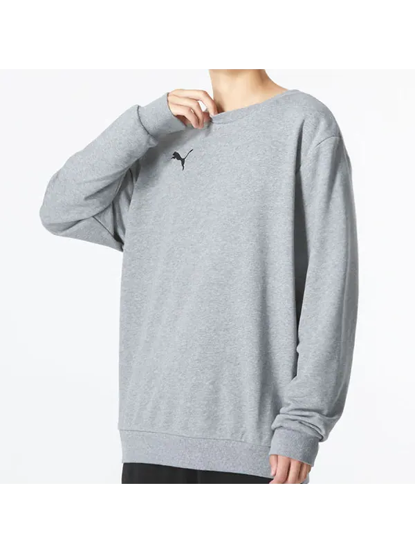 Свитер ess logo crew sweater 'grey' Puma — изображение 4 из 4, серый