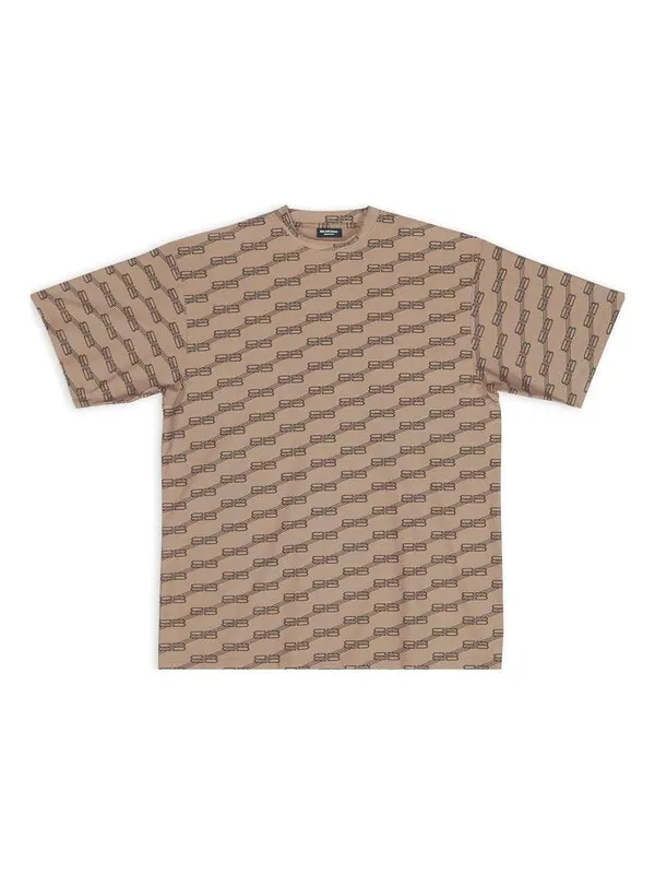 Футболка bb monogram swim t-shirt 'beige' Balenciaga — изображение 1 из 4, бежевый