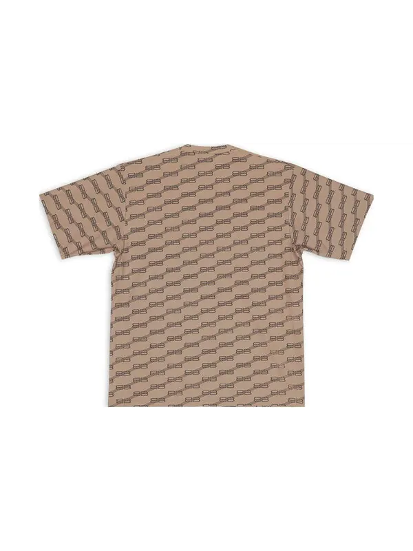 Футболка bb monogram swim t-shirt 'beige' Balenciaga — изображение 2 из 4, бежевый