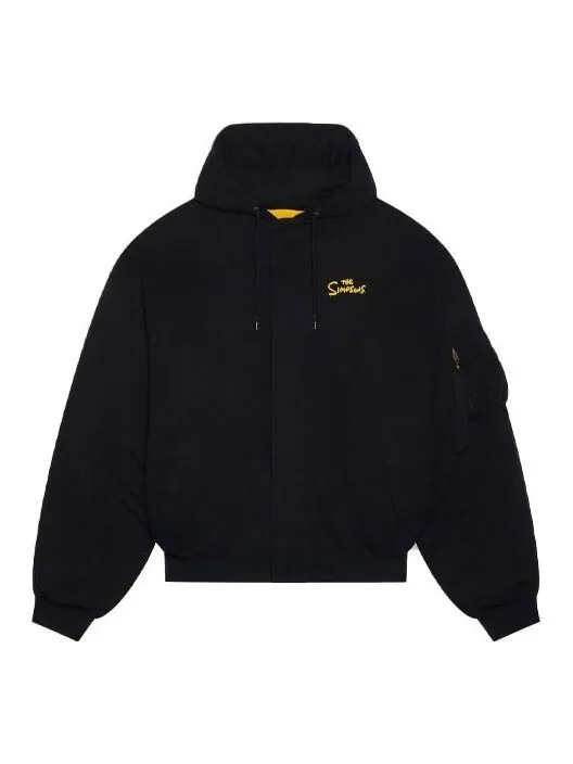 Толстовка x the simpsons padded bomber hoodie 'black' Balenciaga — изображение 1 из 4, черный