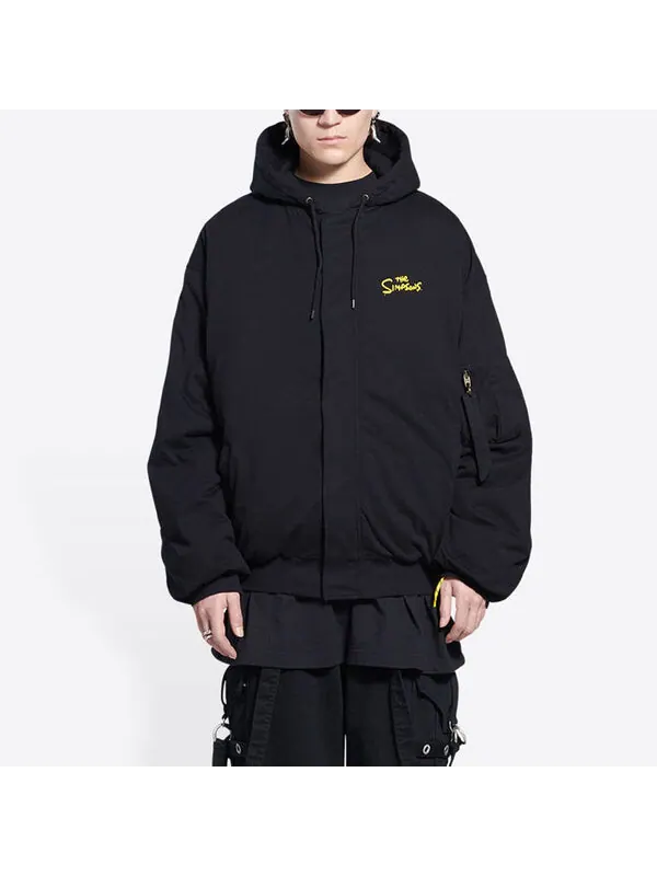 Толстовка x the simpsons padded bomber hoodie 'black' Balenciaga — изображение 4 из 4, черный