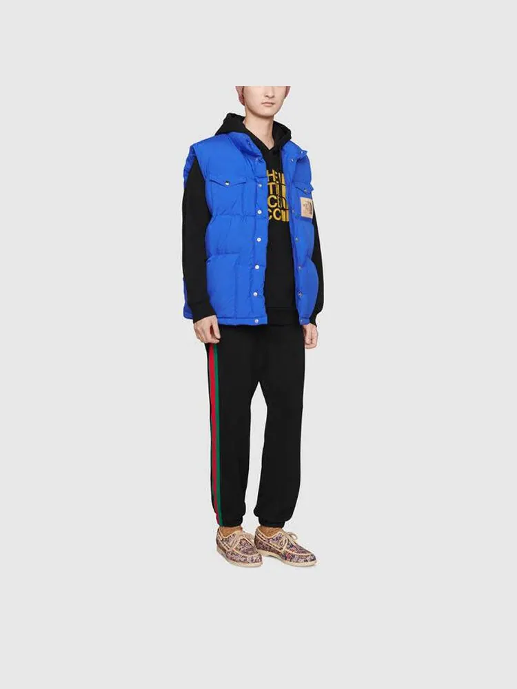 Спортивные брюки Gucci x THE NORTH FACE Crossover SS21, с принтом Webbing, хлопок — изображение 2 из 5, черный