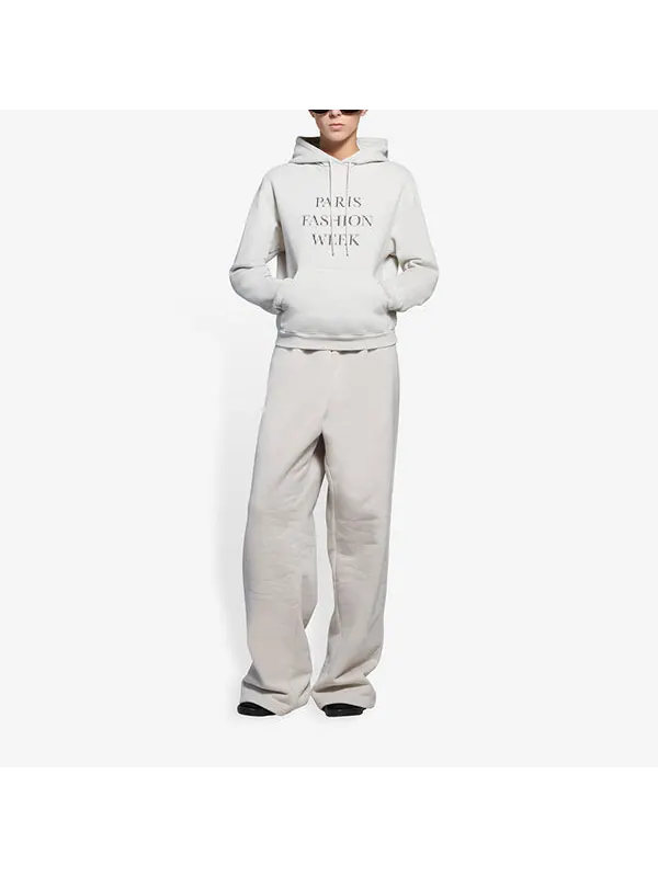 Свитер ss21 fashion week shrunk hooded sweatshirt grey Balenciaga — изображение 3 из 4, серый