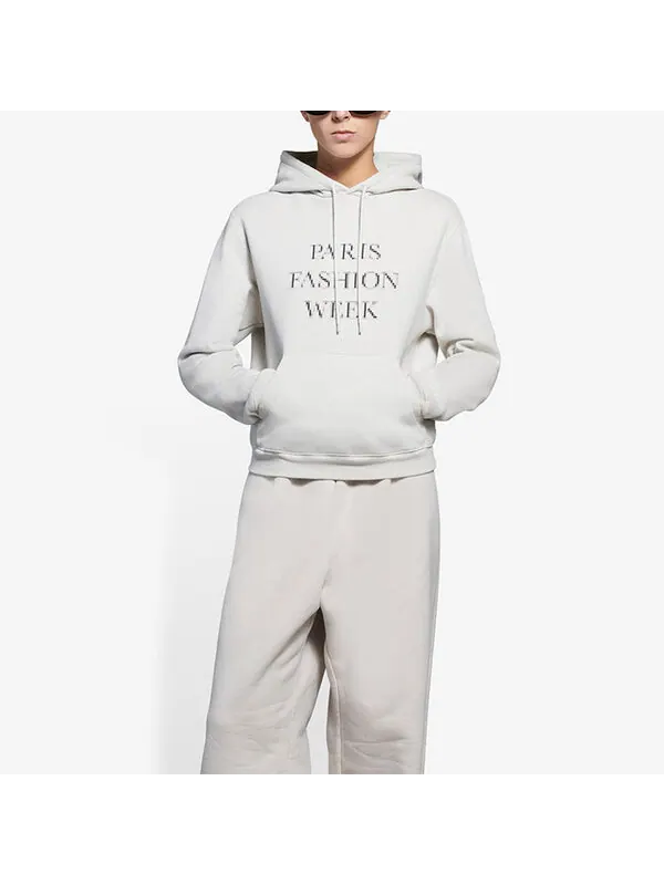 Свитер ss21 fashion week shrunk hooded sweatshirt grey Balenciaga — изображение 4 из 4, серый