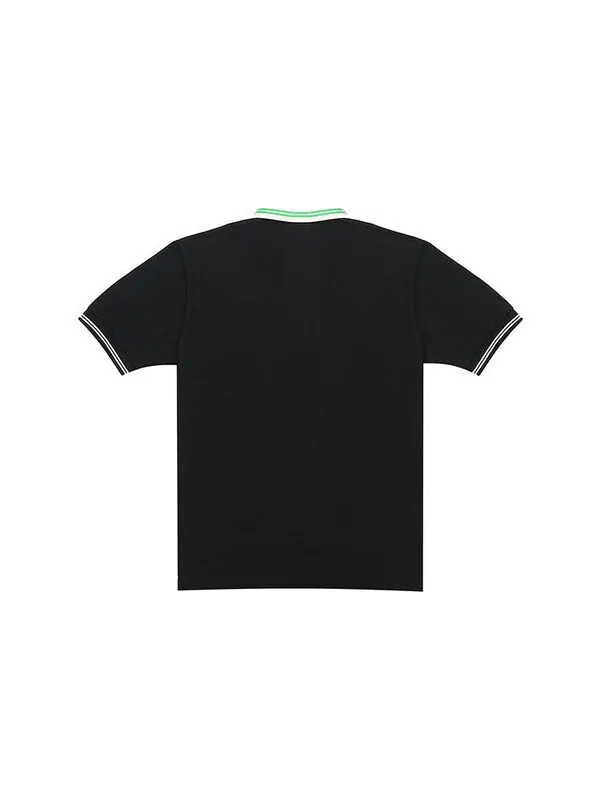 Футболка Gucci Men's SS21 Interlock Double G Short Sleeve Black Polo Shirt — изображение 2 из 4, черный