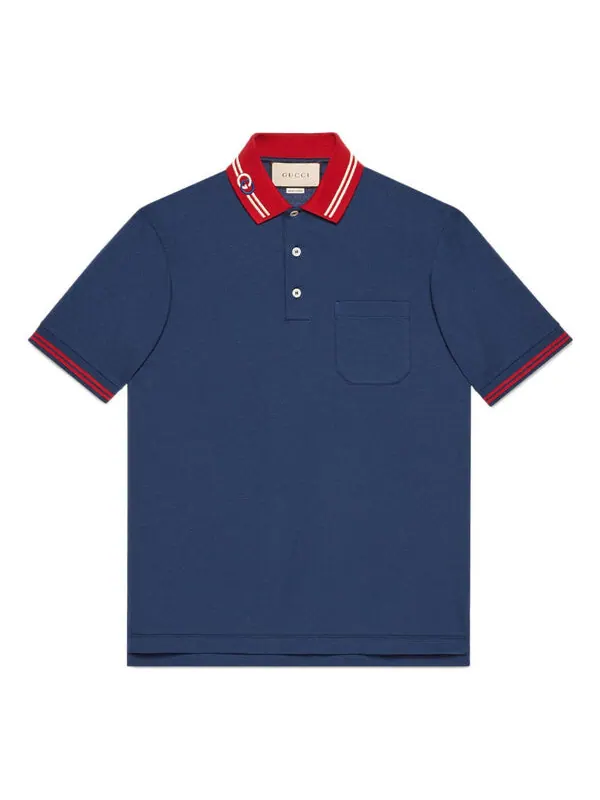 Рубашка поло Gucci SS22 Cotton Piquet Polo Shirt with Interlocking G — изображение 1 из 4