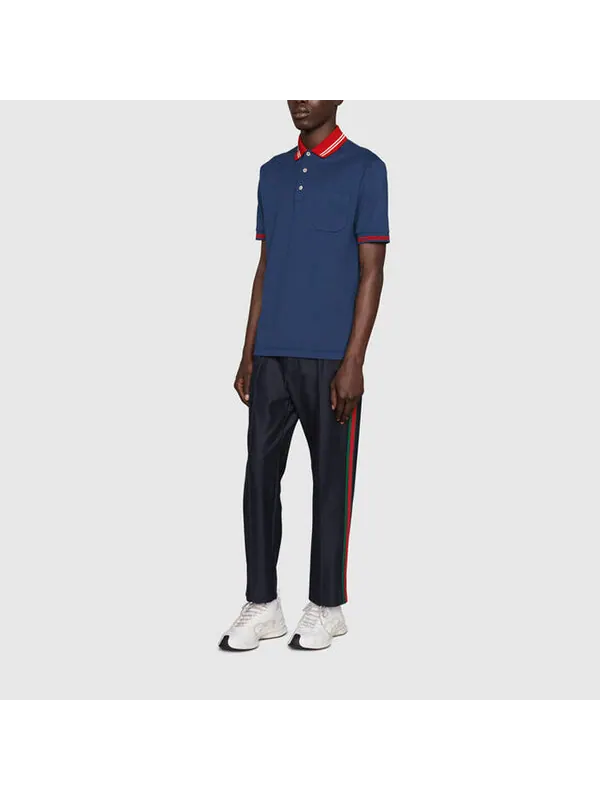 Рубашка поло Gucci SS22 Cotton Piquet Polo Shirt with Interlocking G — изображение 2 из 4