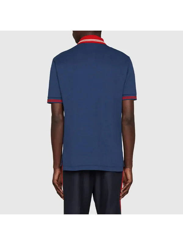 Рубашка поло Gucci SS22 Cotton Piquet Polo Shirt with Interlocking G — изображение 4 из 4