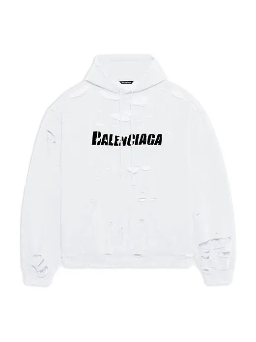 Толстовка caps destroyed hoodie 'white' Balenciaga — изображение 1 из 4, белый