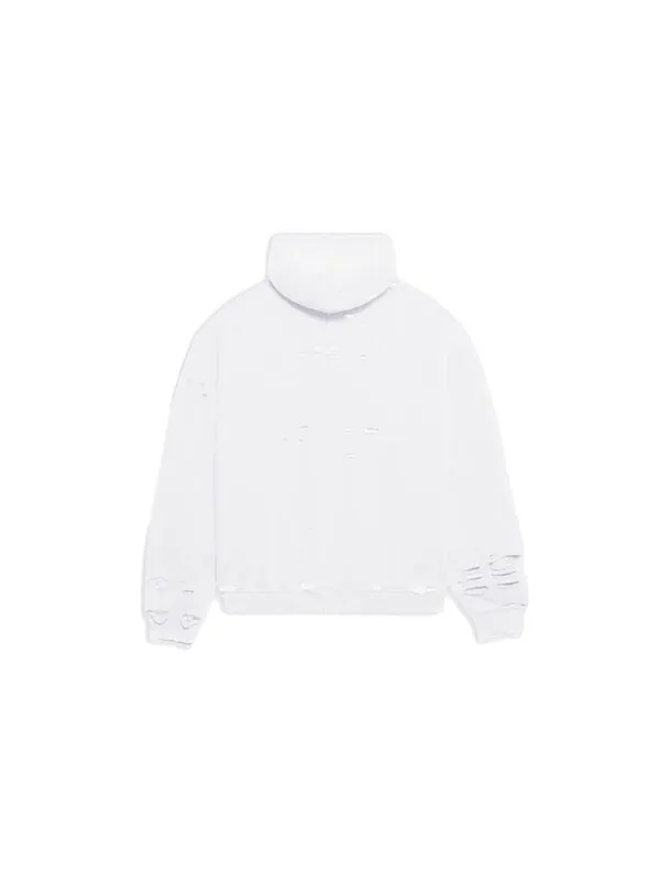 Толстовка caps destroyed hoodie 'white' Balenciaga — изображение 2 из 4, белый