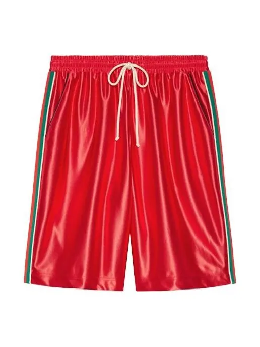Шорты Gucci ss21 side hem shorts 'red' — изображение 1 из 4, красный/зеленый