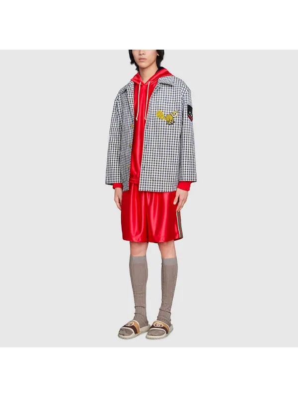 Шорты Gucci ss21 side hem shorts 'red' — изображение 4 из 4, красный/зеленый